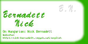 bernadett nick business card